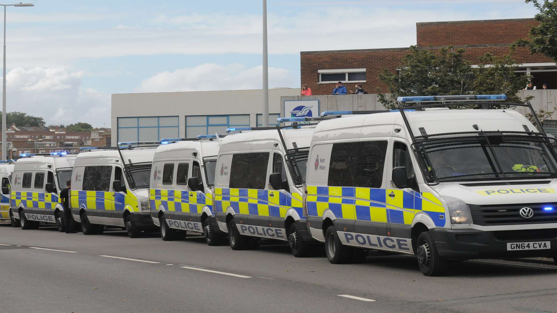 Extra police officers were on duty in the town to keep opposing groups separated