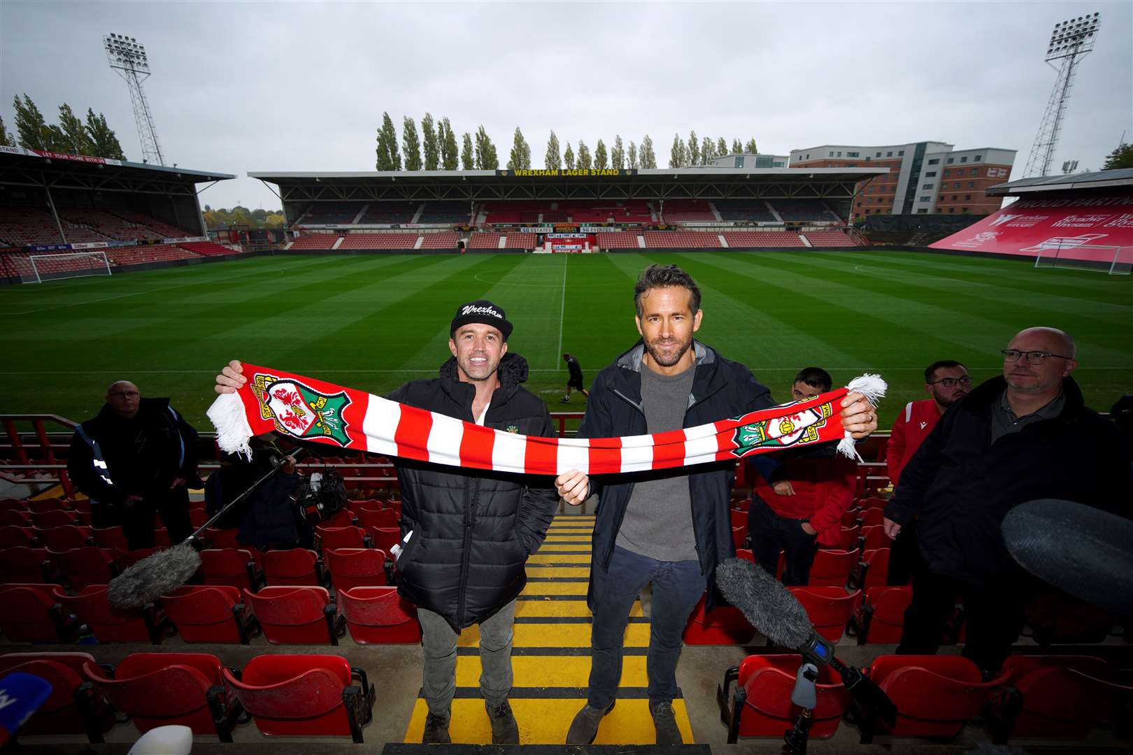 Rob McElhenney (left) and Ryan Reynolds (right) have embraced Wales and its culture since taking over Wrexham Football Club in February 2021 (Peter Byrne/PA)