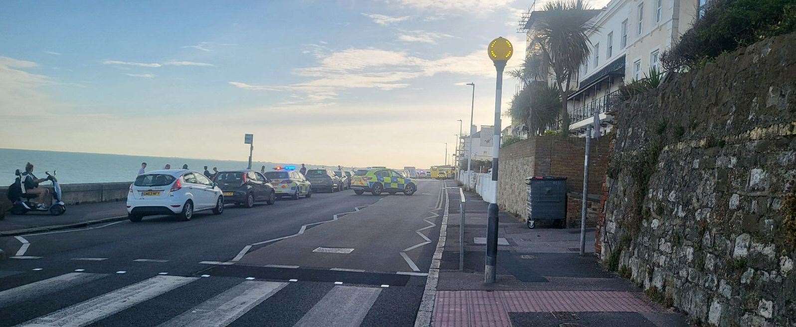 Sandgate Esplanade has been closed after a crash