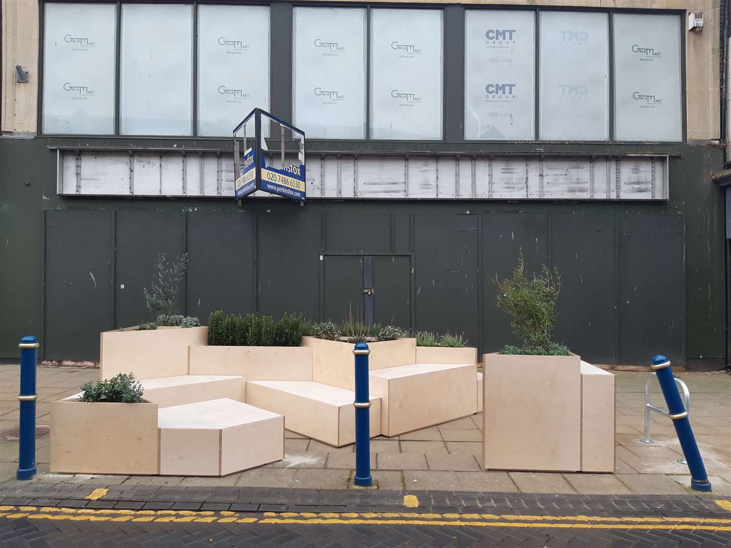 A parklet outside the former MCDonald's in Biggin Street