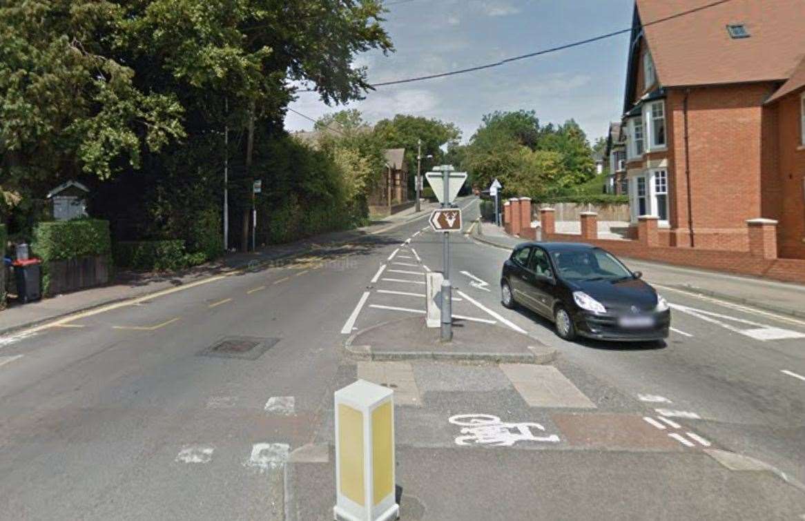 A motorcyclist was injured after the crash on Herne Bay Road in Sturry. Picture: Google