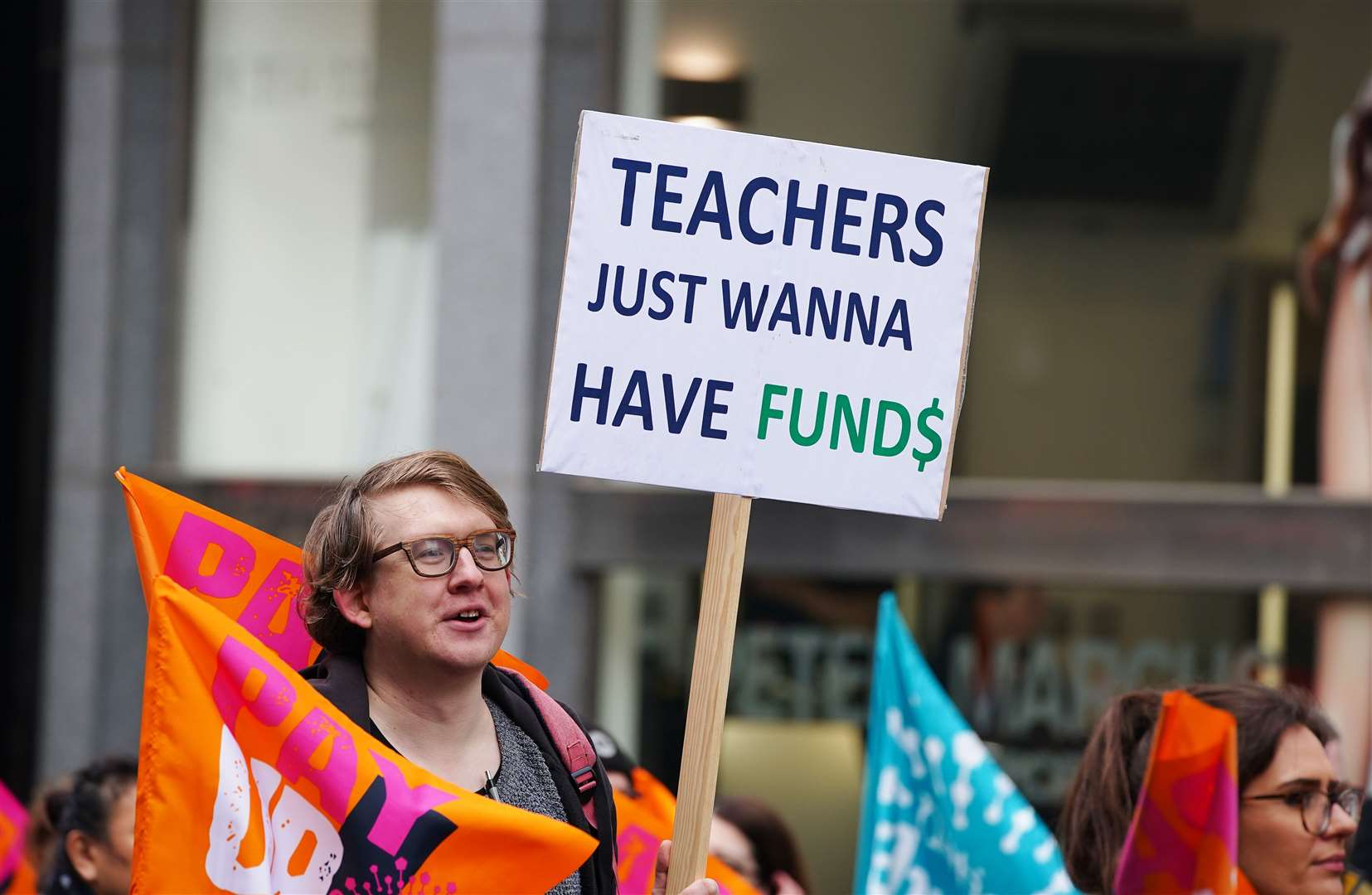 Members of the National Education Union during a rally in Manchester (Peter Byrne/PA)