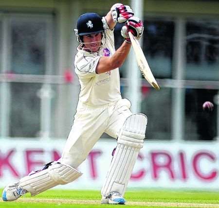 Joe Denly on his way to 49 against Surrey