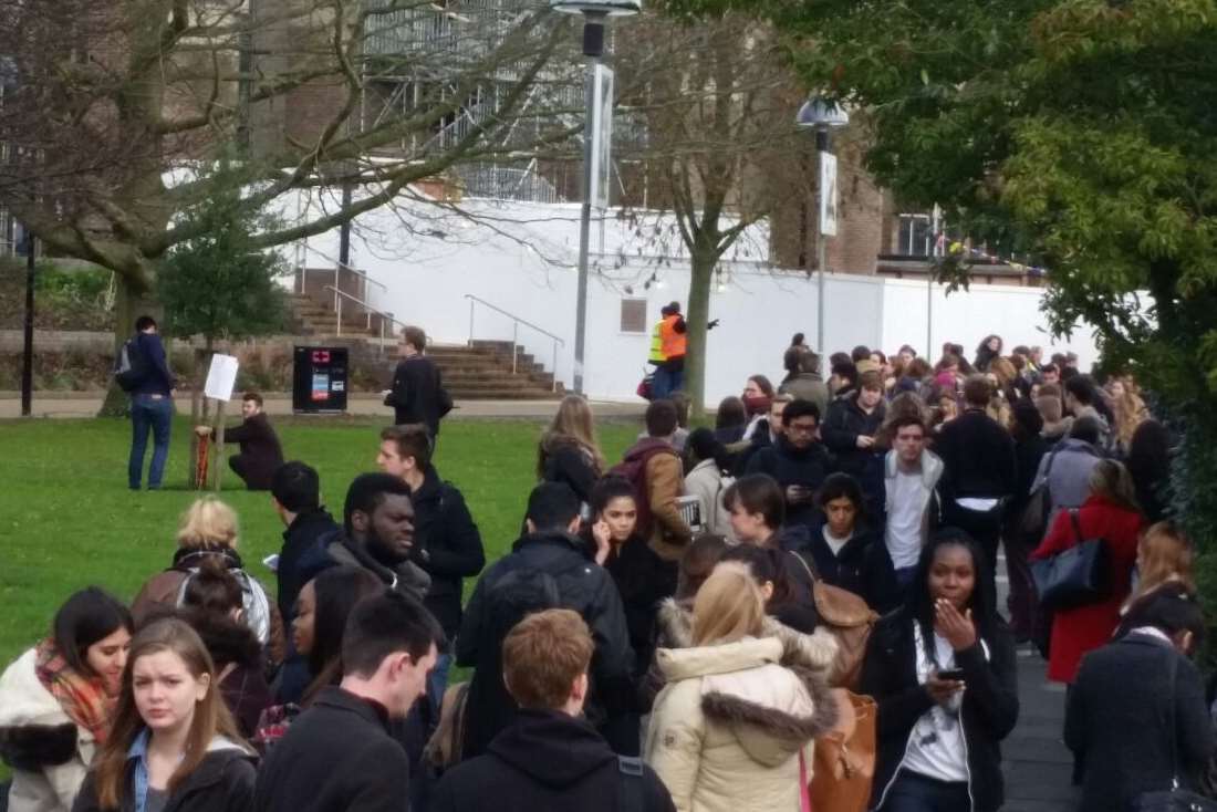 Students have been evacuated from the University of Kent library because of a suspect package.