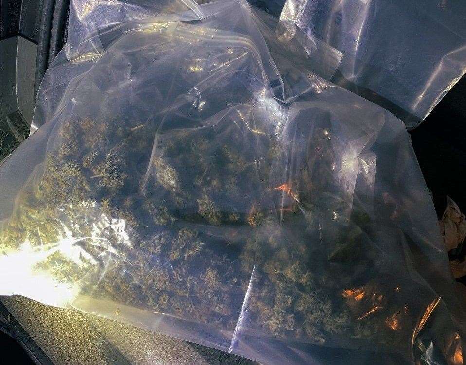 Cannabis found in the car Picture: Kent Police RPU