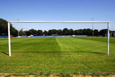 The new pitch at Hartsdown Park is laid and ready for the new season. Picture: PHIL HOUGHTON