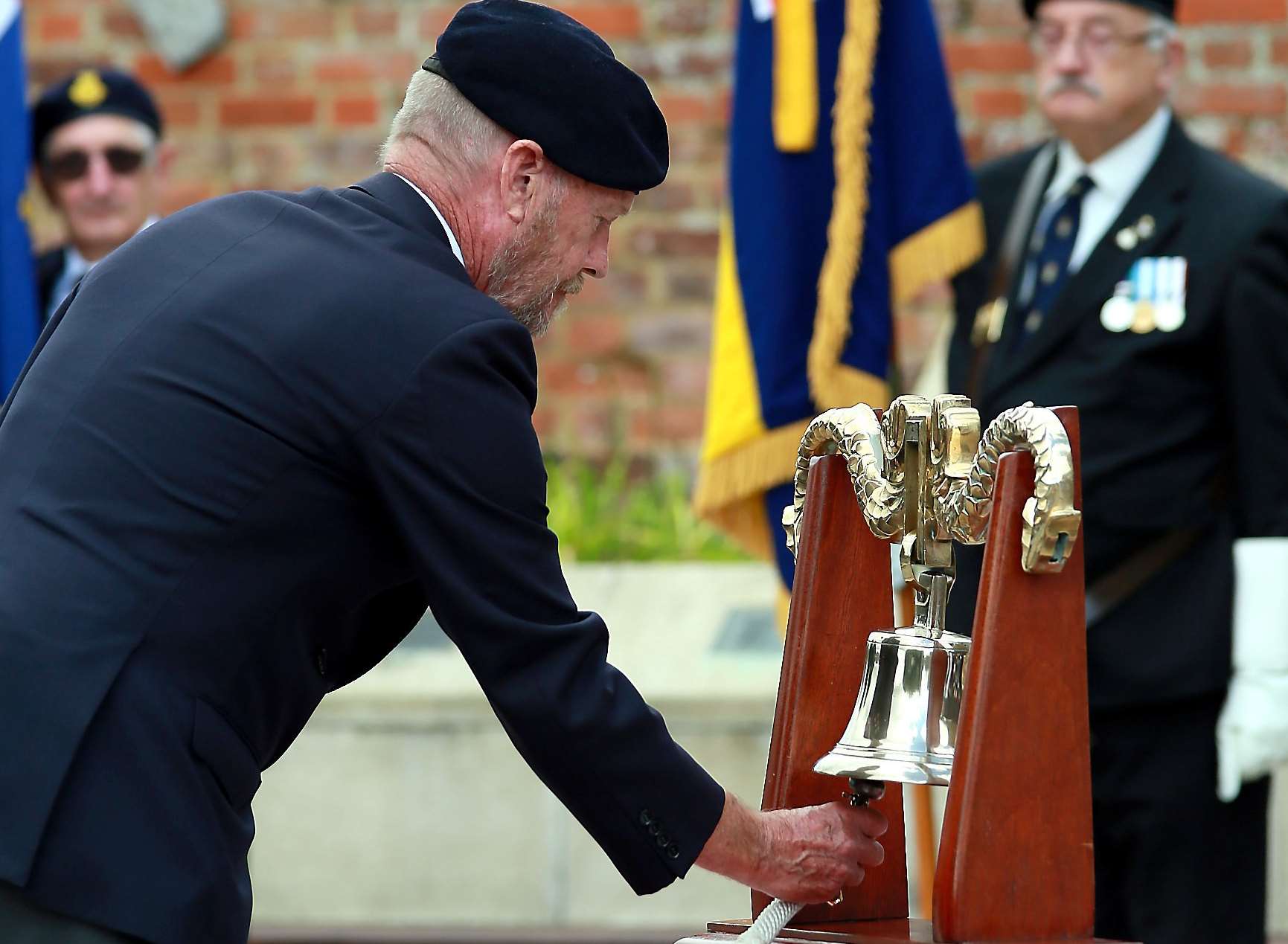 A bell is rung at 11.00am to mark the start of the service