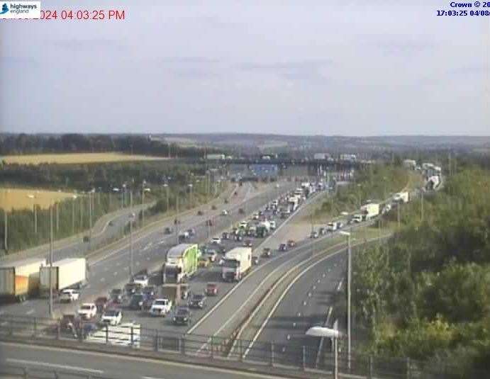 Traffic is queuing at the Dartford Crossing. Picture: National Highways