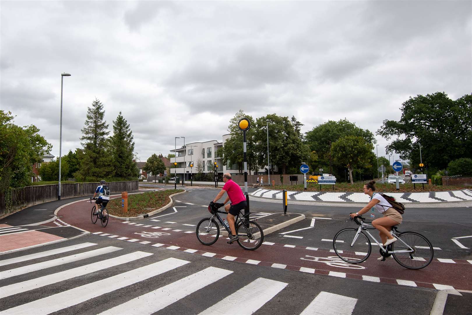 The UK’s first Dutch-style roundabout in Cambridge faces three night closures after a car crashed into a Belisha beacon the day before it opened (Joe Giddens/PA)