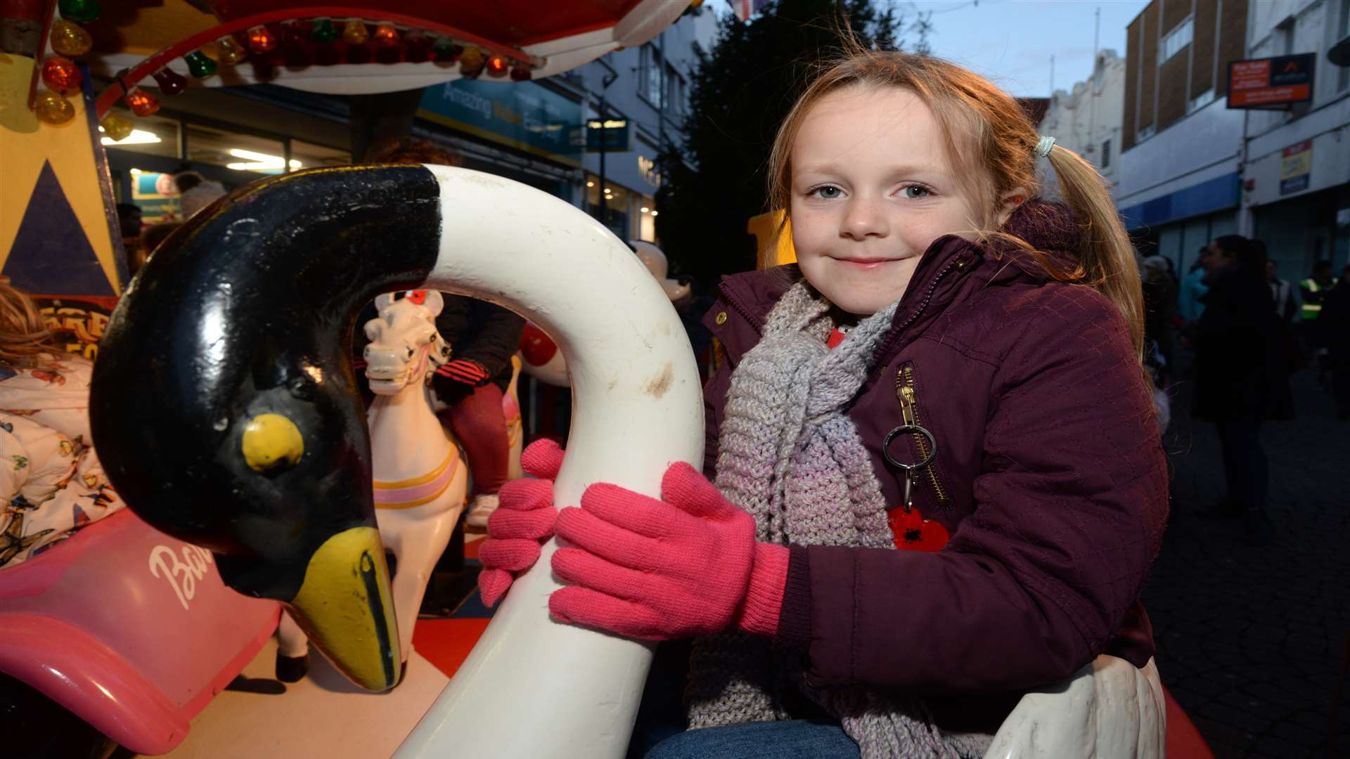 Evie Setterfield, five, enjoying a ride