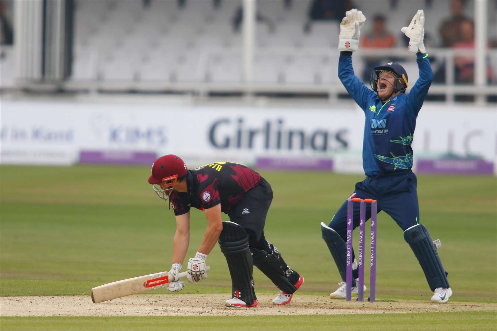 James Hildreth falls lbw to against Kent. Picture: Andy Jones