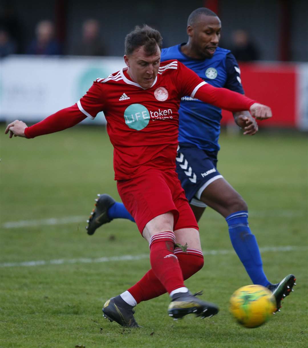 Alex Flisher in action against Whyteleafe at Reachfields on Saturday Picture: Andy Jones
