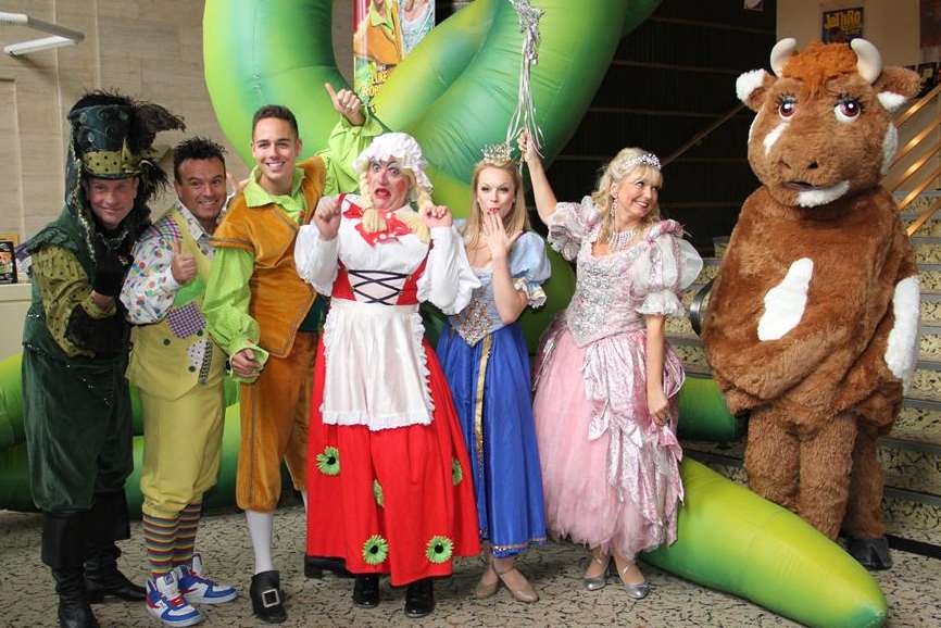 Philip Martin, far left, with the cast of the Tunbridge Wells panto