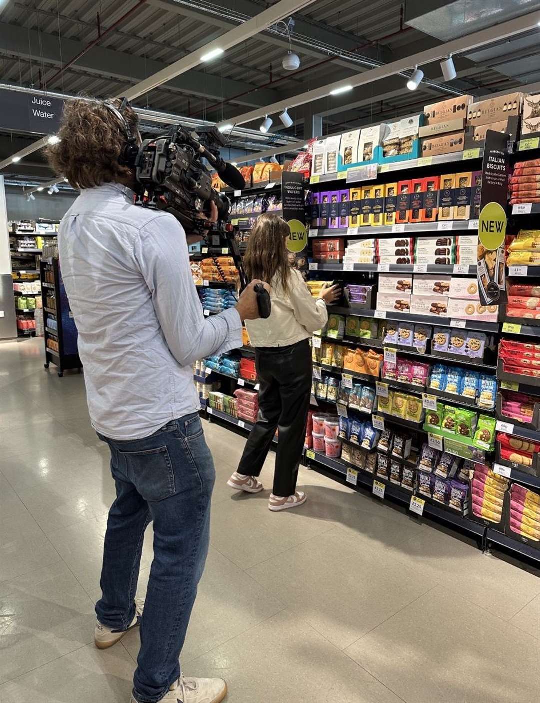 Abbie was filmed inside her local Westwood Cross store