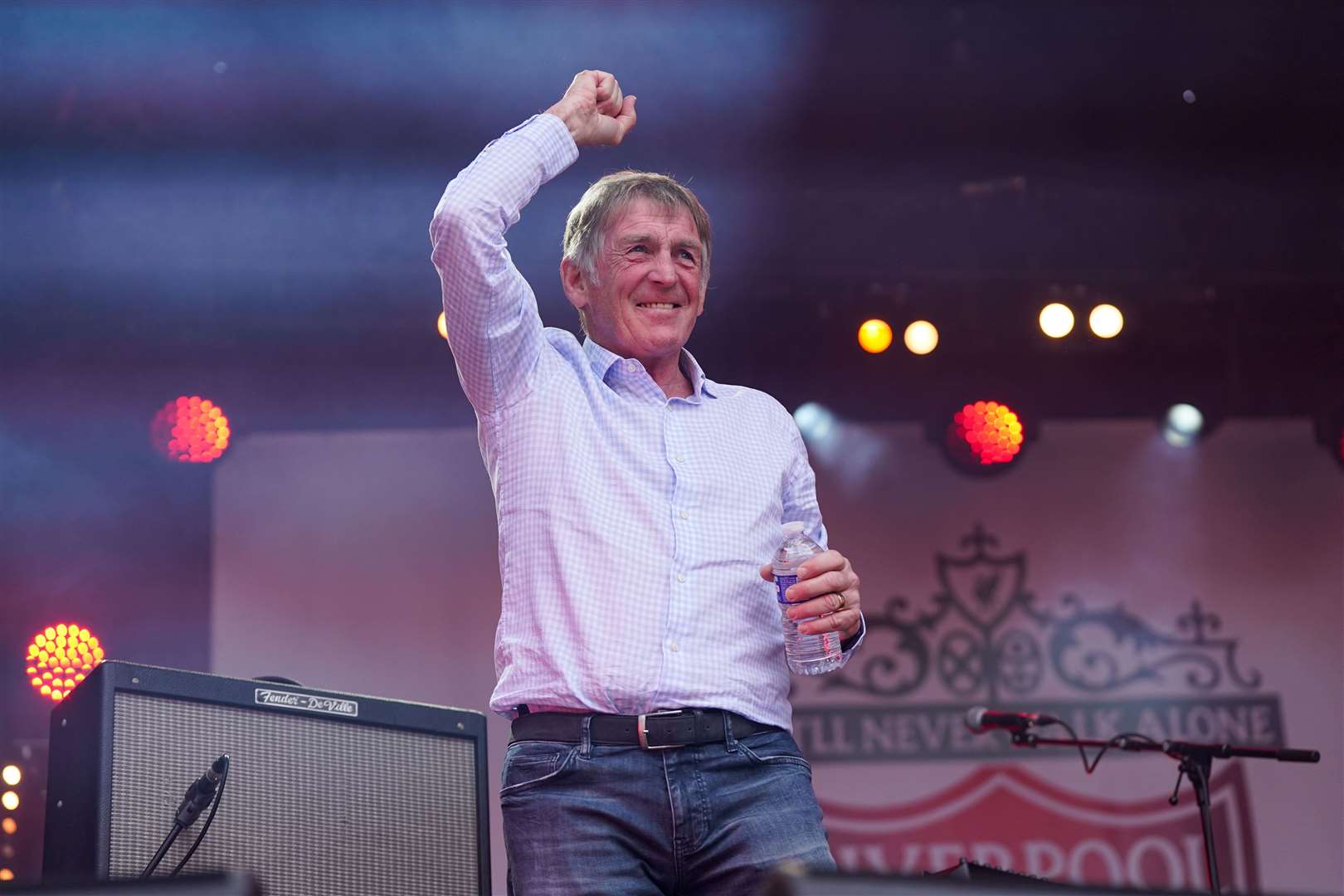 Sir Kenny Dalglish greets supporters (Jacob King/PA)