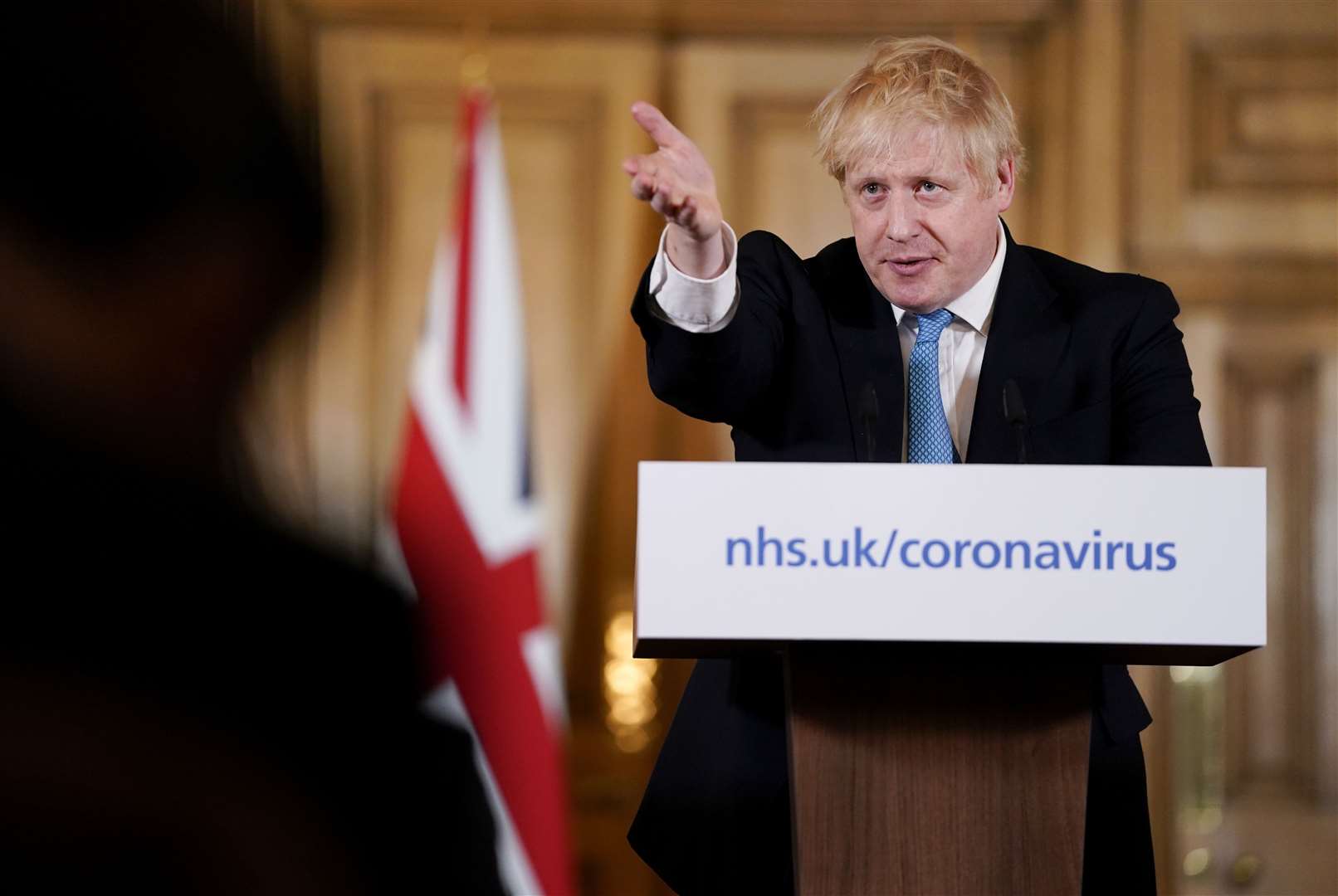 Boris Johnson announced Kent is now in Tier 4 at a press conference at Downing Street. Picture by Andrew Parsons/No 10 Downing Street