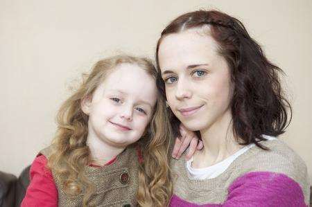 Nicola-Marie Saker, 3, with her mum Emily Saker. Nicola-Marie is a leap-year baby.