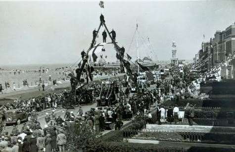 Albert Scrivens' image of the Firman's Arch in Herne Bay, 1919. Picture courtesy of Kent Fire and Rescue Service