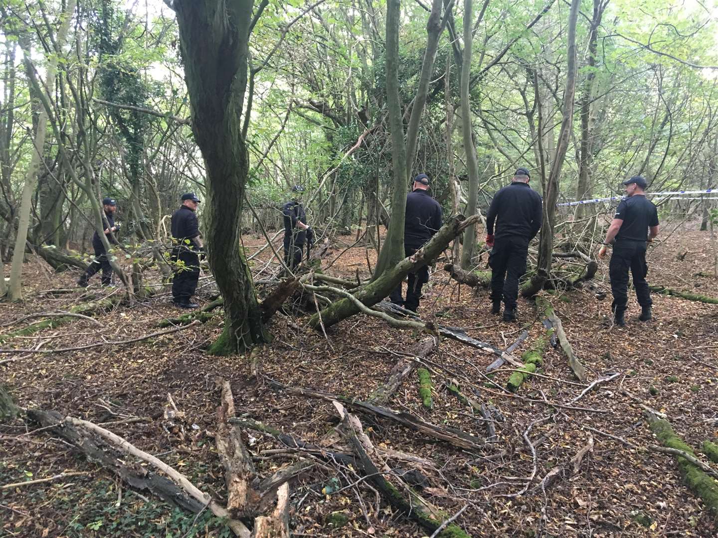 Police searched Hartley in their continued efforts to find missing mum Sarah Wellgreen