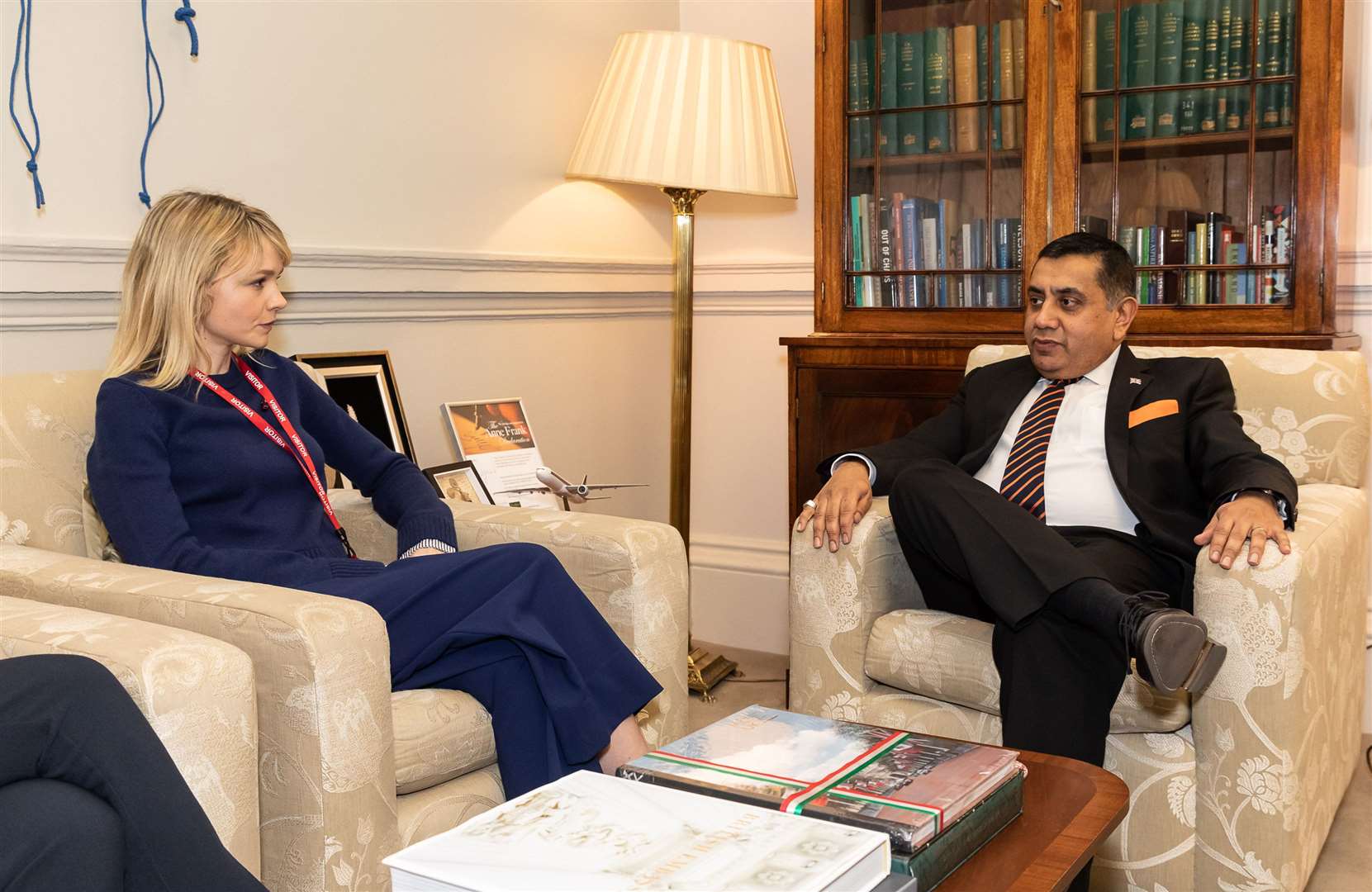 Carey Mulligan with Foreign Office Minister Lord Ahmad of Wimbledon (Tim Whitby/PA)