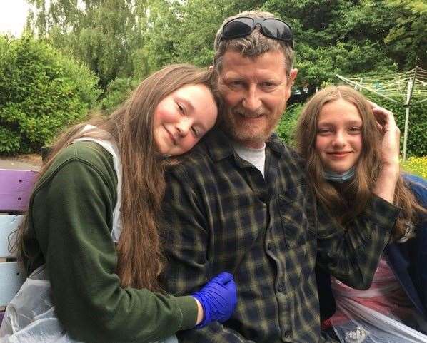 Howard Holden and his daughters Tilly, left, and Daisy (Family handout/PA)