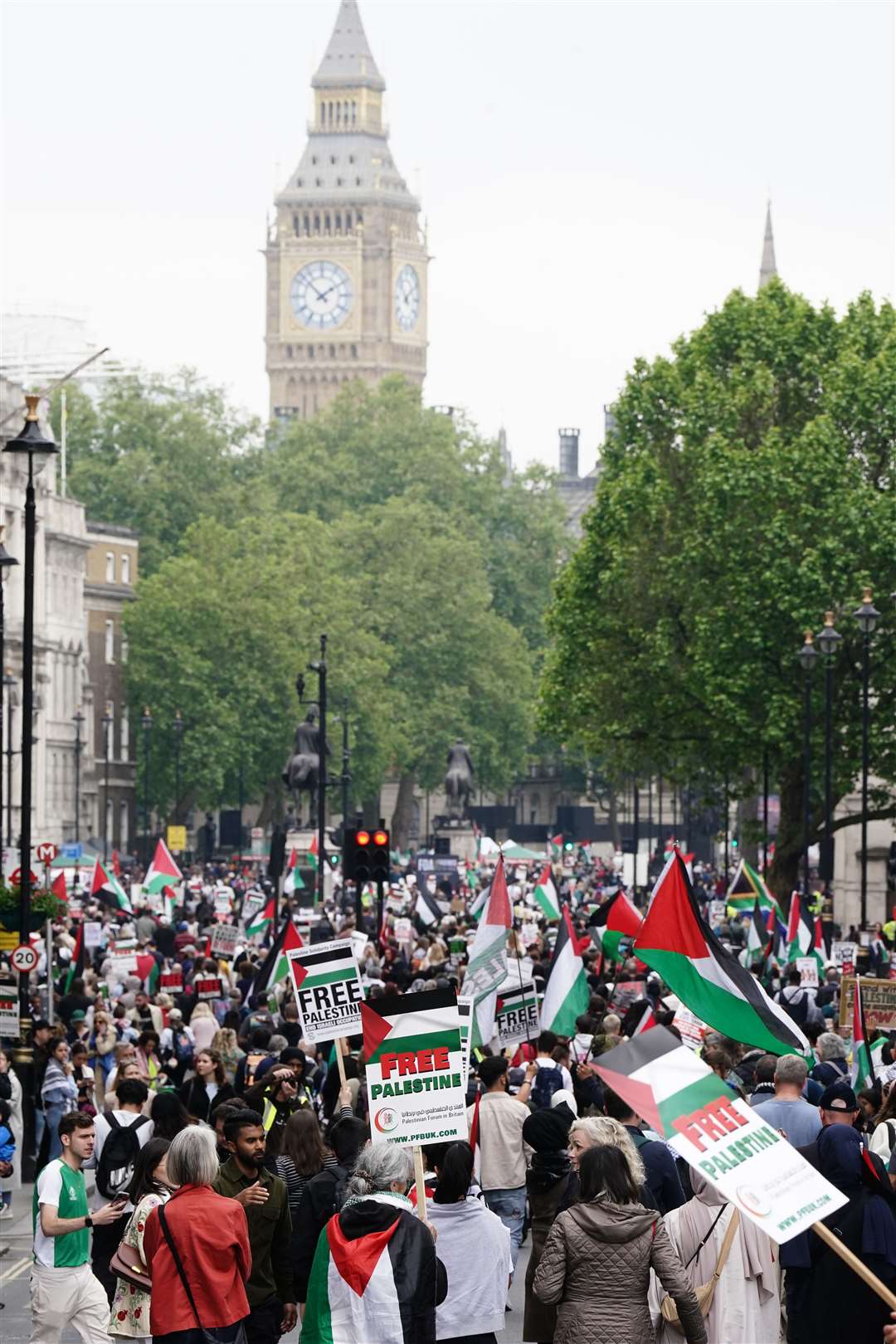 Thousands of people took to the streets of London on Saturday (Aaron Chown/PA)