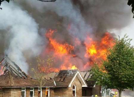 About 50 firefighters tackled the blaze. Picture: JOHN MILTON