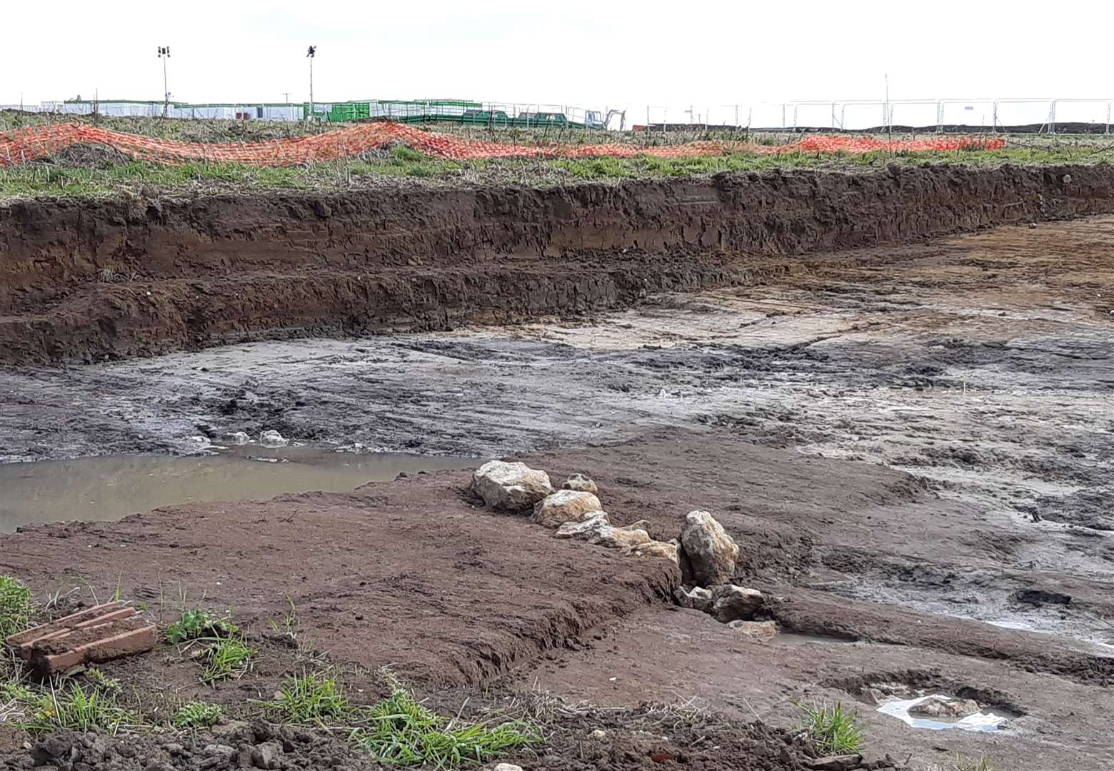 A wall which was believed to be Saxon was found at Ashford's post-Brexit lorry park last month