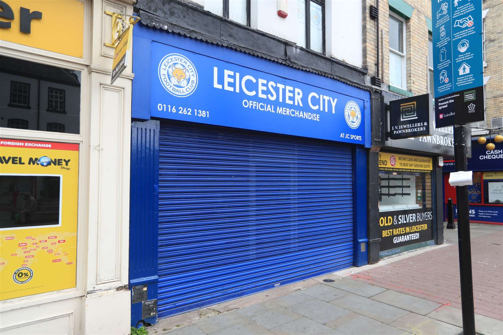 The closed Leicester City club shop, as the city remains in local lockdown, despite coronavirus lockdown restrictions being eased across the rest of England (Mike Egerton/PA)