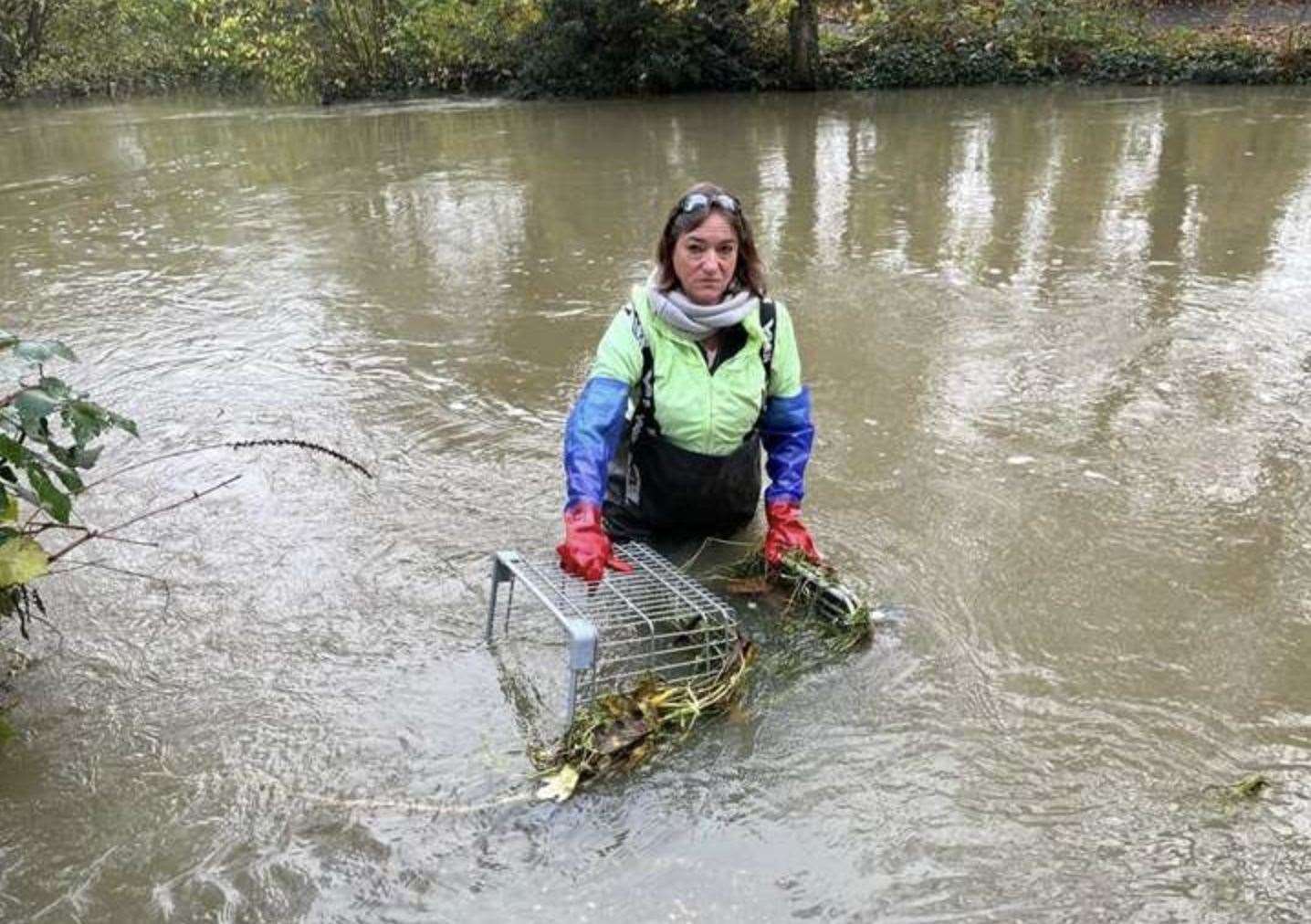 Sian Pettman is a river warden and volunteer litter-picker in Canterbury. Photo: Sian Pettman