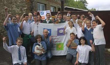 PROTEST: Cllr David Naghi with some of the students. Picture: JOHN WESTHROP