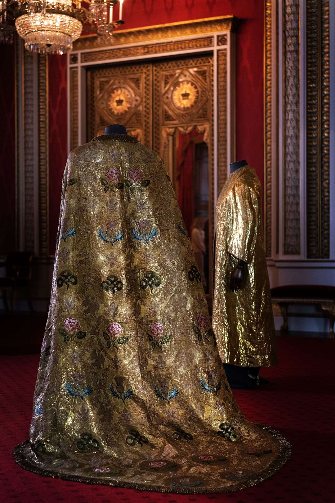 The Imperial Mantle (left) and the Supertunica (right) – part of the Coronation Vestments (Victoria Jones/PA)