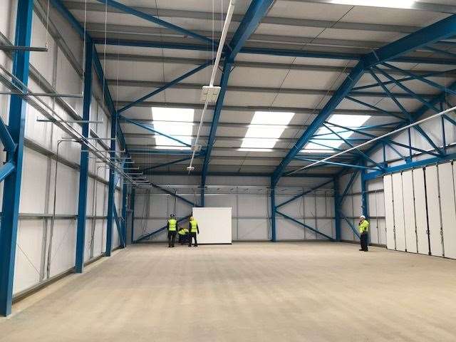 Inside the spacious new hangar