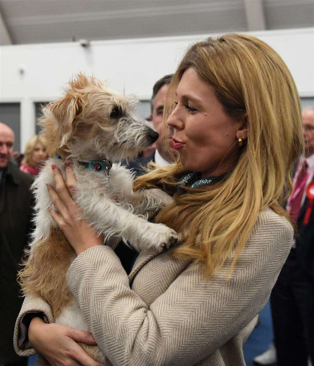 Ms Symonds with her dog Dilyn (Stefan Rousseau/PA)