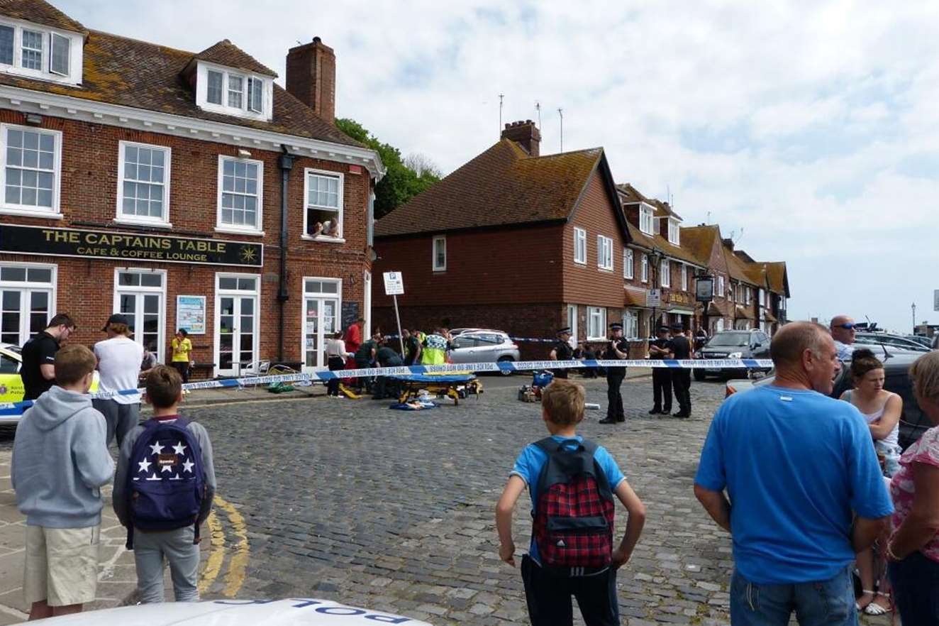 Emergency services outside the Captain's Table in Folkestone Picture: @Kent_999s