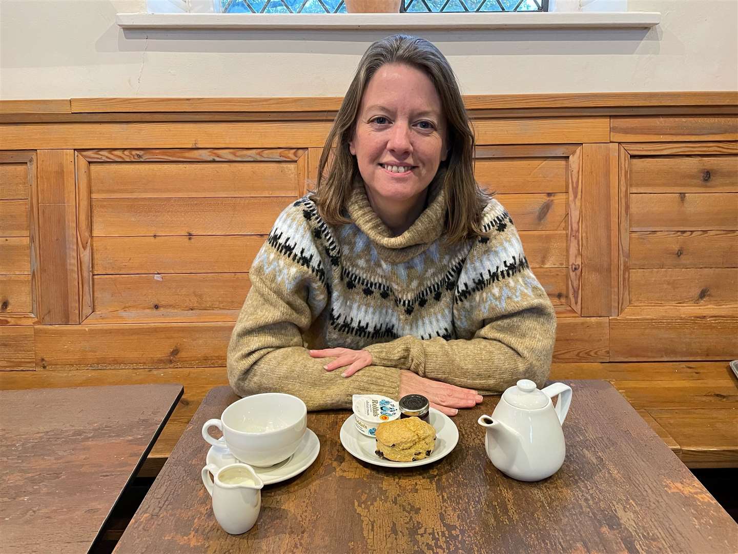 Sarah Merker, 49, said it was ’emotional’ to finish the project of sampling 244 scones across the UK (Sarah Merker/PA)