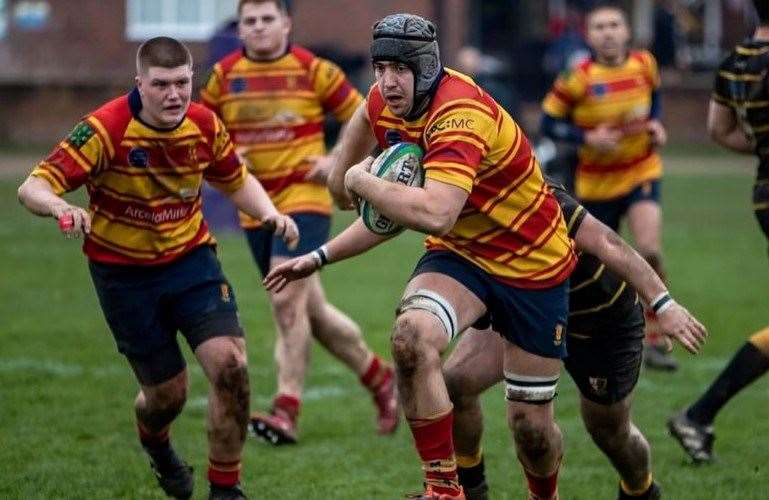 Medway's Jordan Stubbington in full flight against London Cornish. Picture: Jake Miles Sports Photography