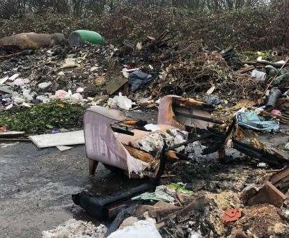 Fly-tipping has been reported to the council along the access road to Barnfield Park Travellers' site