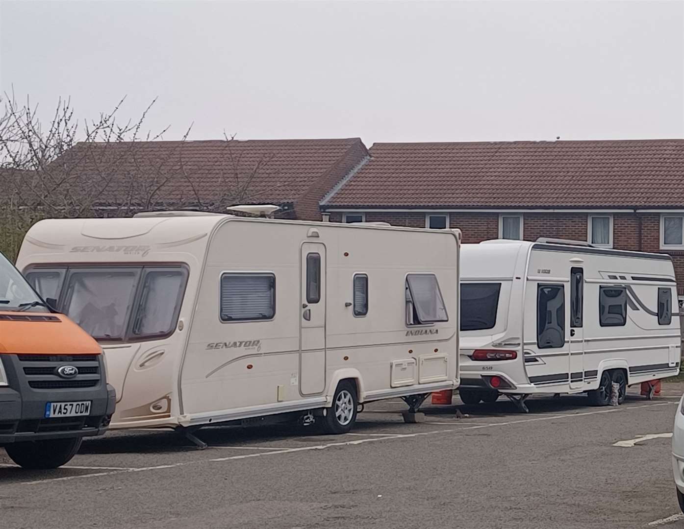 Some of the caravans in the car park off the A2 at Rainham
