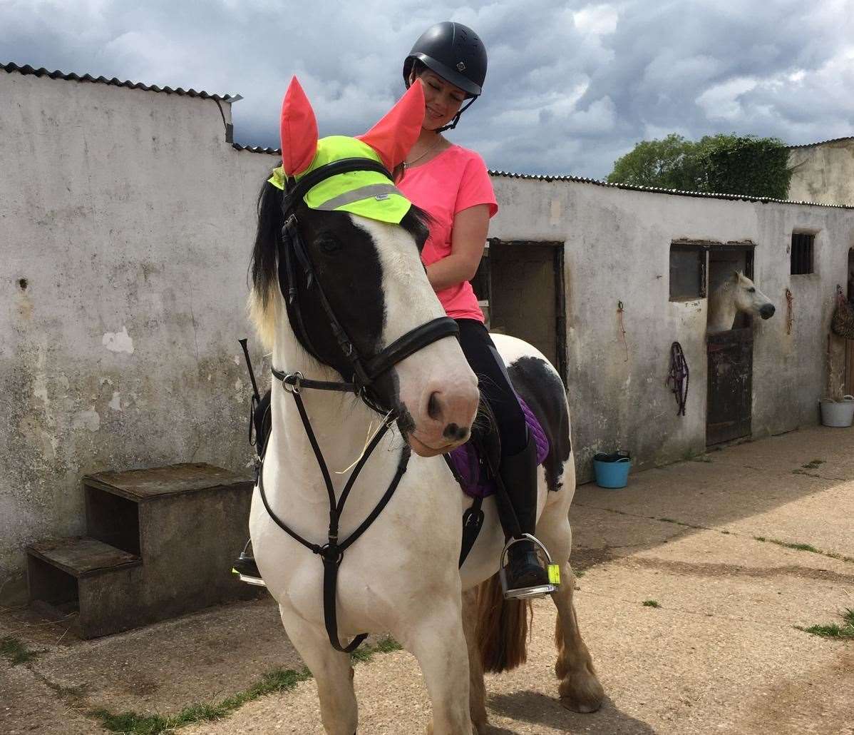 Leanne and her mare Zula outside her stables. Picture: Leanne Hodges