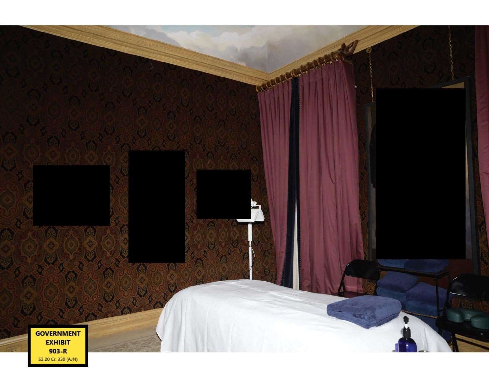 The massage room at Jeffrey Epstein’s New York house (US Department of Justice)