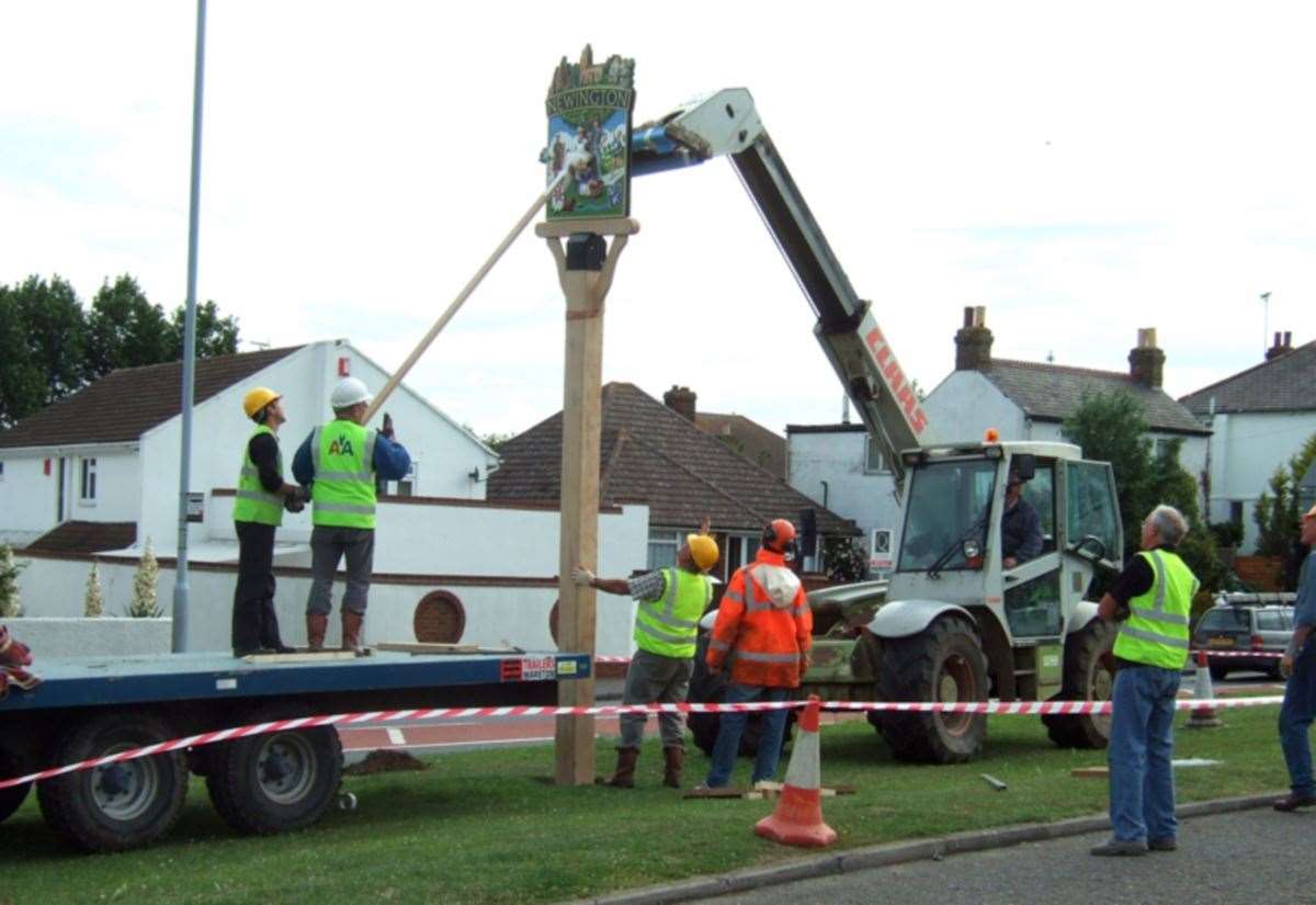 Newington village sign may cost ‘thousands’ to replace after being knocked down by strong winds on New Year’s Eve