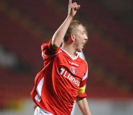 Skipper Scott Wagstaff celebrates one of his two goals. Picture: BARRY GOODWIN