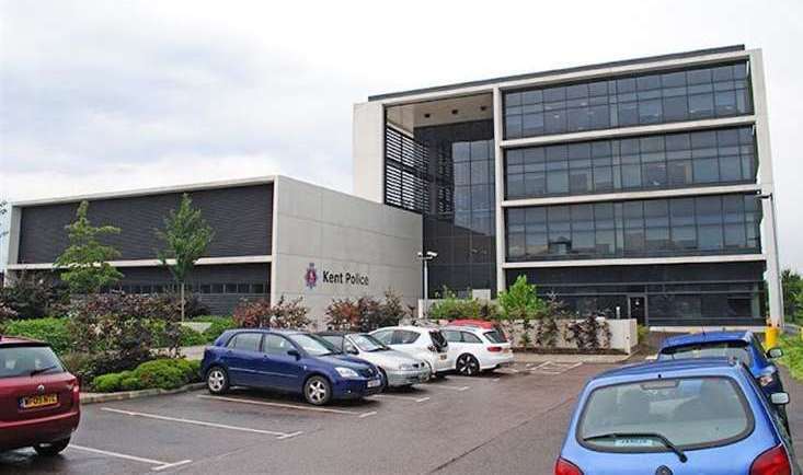 Larney was told to contact Kent Police for support. Pictured, here, the force’s headquarters in Northfleet. Stock image