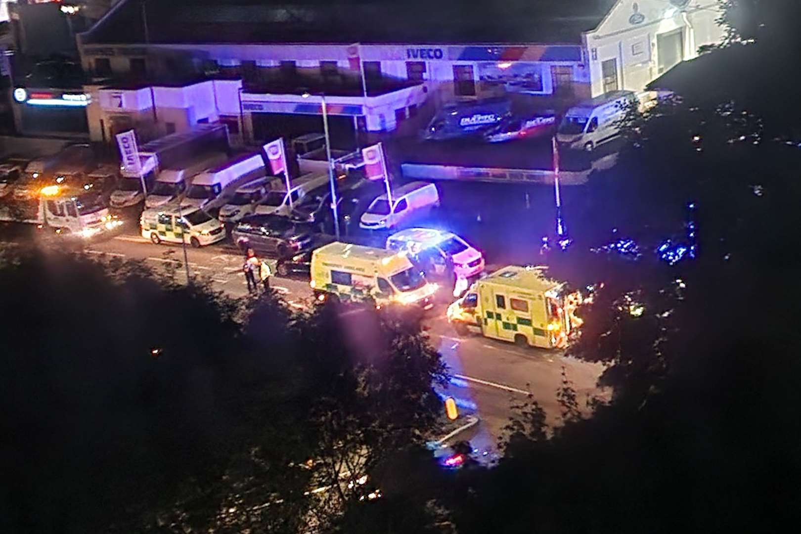 A car reportedly crashed into a pedestrian crossing in Maidstone last night. Photo: Laura Matisone