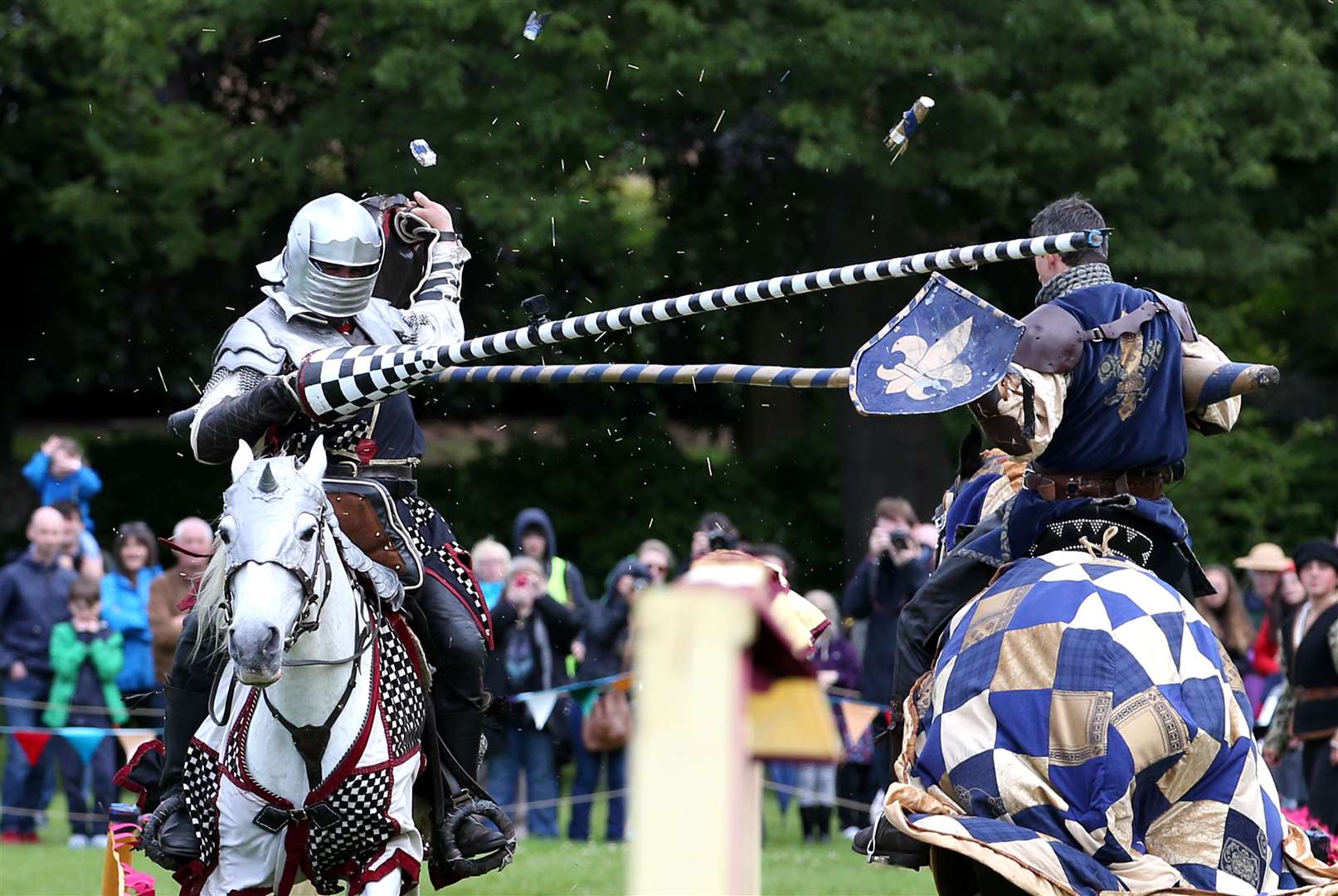 The knights normally spend summer weekends jousting at places such as Linlithgow Palace (Jane Barlow/PA)