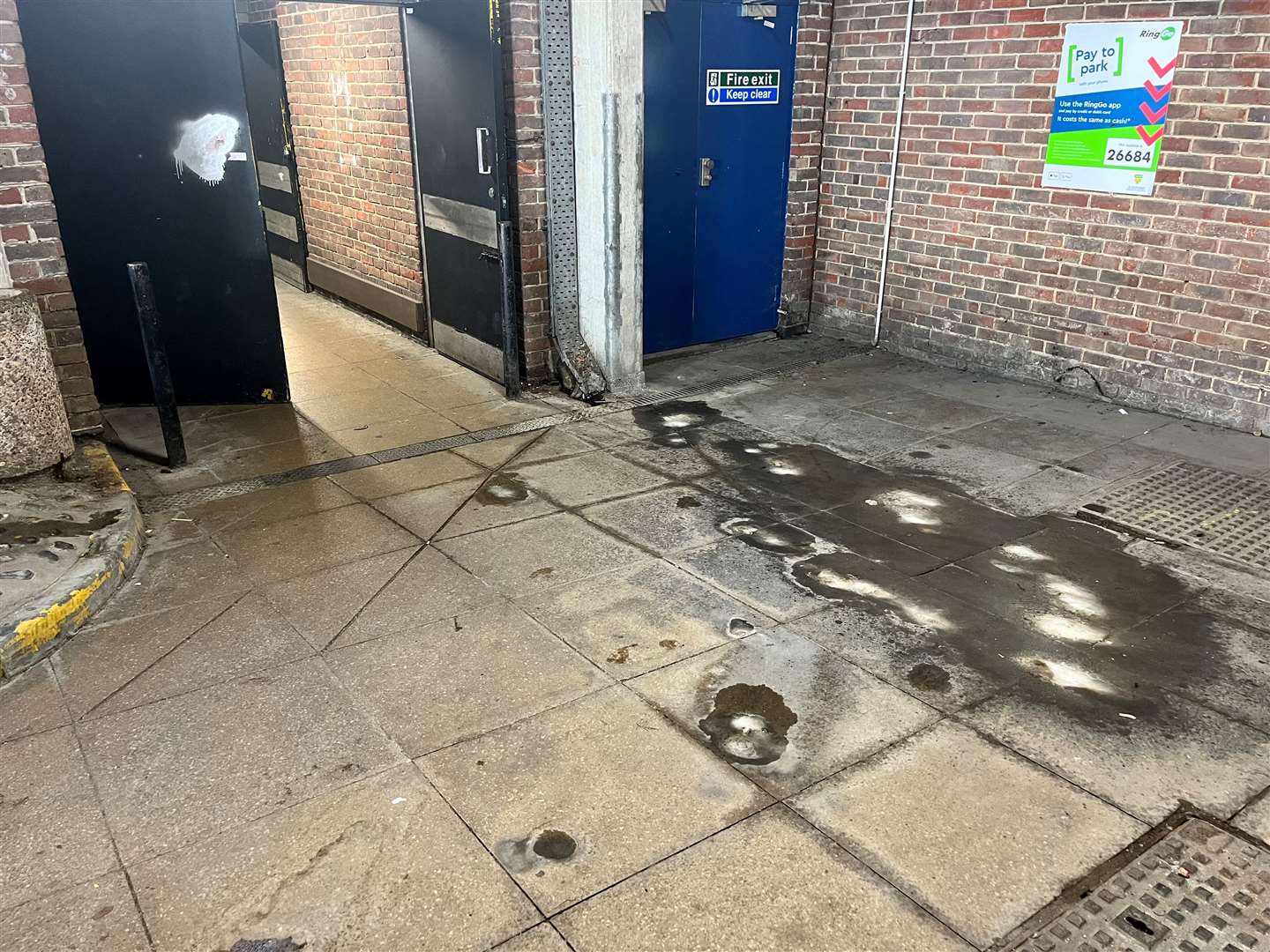 The stalactites were dripping onto the floor and vehicles in the car park