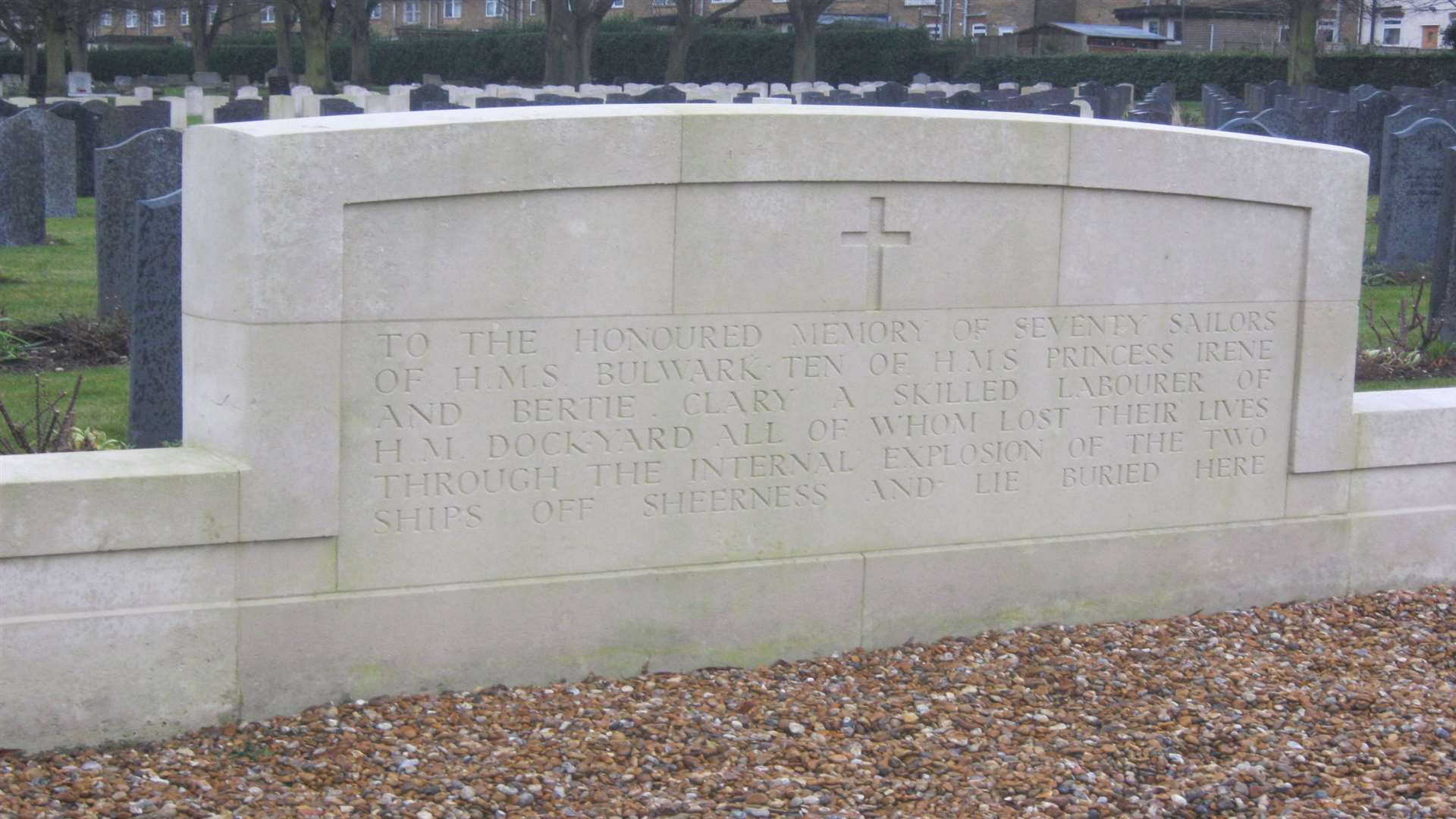 This mass grave in Woodlands Cemetery, Gillingham, holds bodies of men who died in the Princess Irene disaster