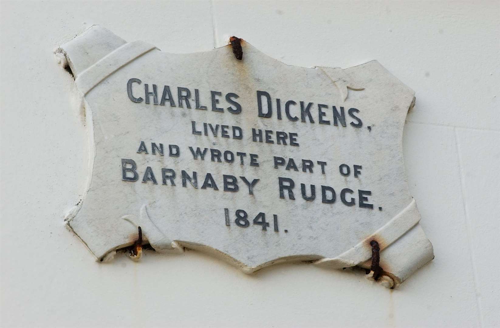 The author stayed in Archway House in Broadstairs and wrote part of Barnaby Rudge in 1841 - a book for which his pet raven was an inspiration