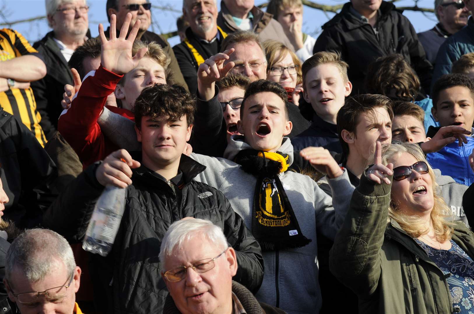 Celebrations from the Folkestone Invicta supporters Picture: Gary Browne